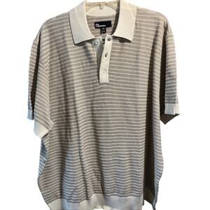 The Commons XXL Brown Polo Shirt Sopranos Style Big Lebowski 1/4 Button Cotton